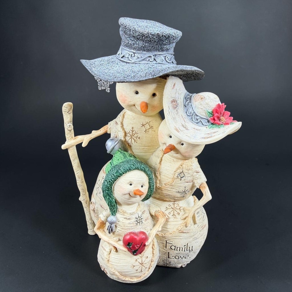 Birch Hearts Family Love Snowman Figurine Barbara McDonald Pavilion Gift 81013